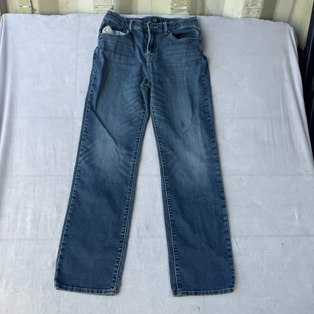 Gap Original Jeans Women's 16 Blue Denim Faded Stretch Regular Fit Straight Leg